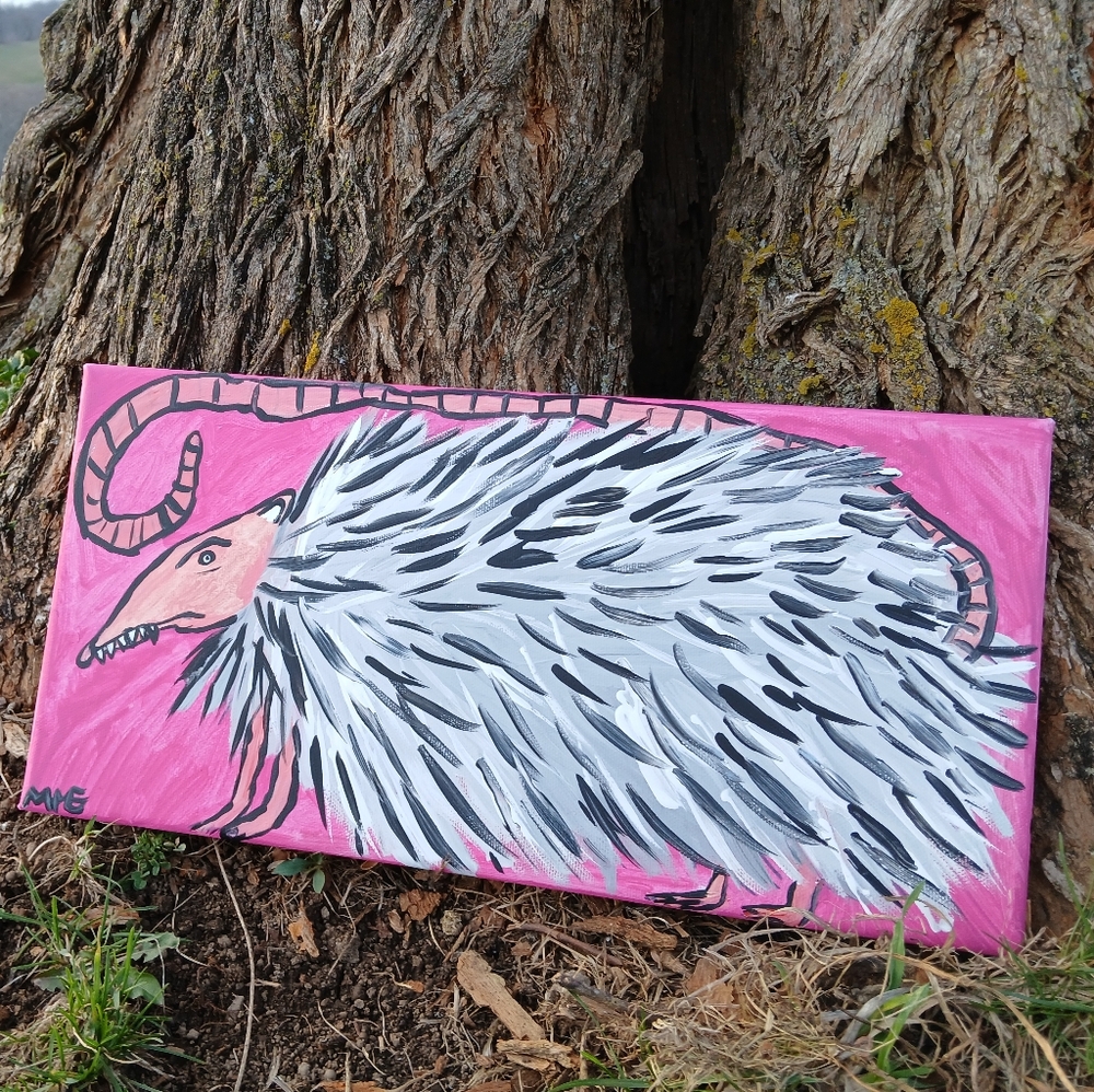 Long Possum Painting Folk Art